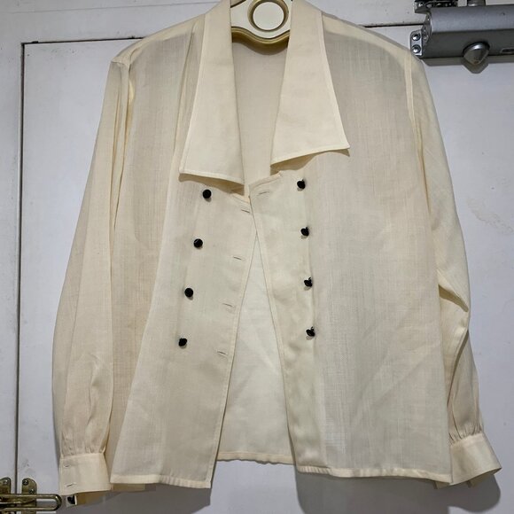 VINTAGE JAEGER DOUBLE BREAST FORMAL WOOL SHIRTS SIZE L - Picture 2 of 8